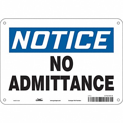 J6998 Safety Sign 7 in x 10 in Aluminum