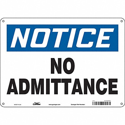 J6998 Safety Sign 10 inx14 in Aluminum