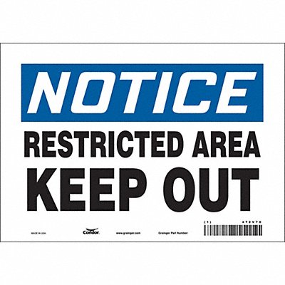 Safety Sign 7 in x 10 in Vinyl