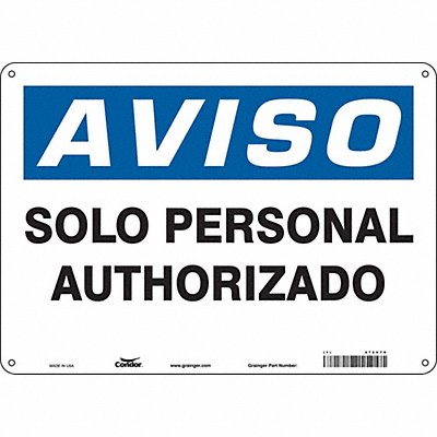 Safety Sign 10 in x 14 in Aluminum