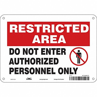 J7025 Safety Sign 7 inx10 in Polyethylene