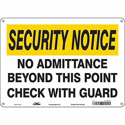 Safety Sign 10 in x 14 in Aluminum