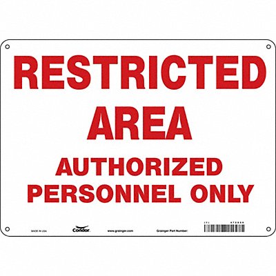 Safety Sign 10 inx14 in Aluminum