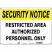 Safety Sign 14 inx20 in Aluminum