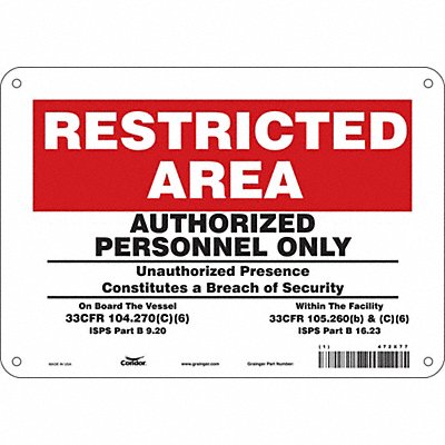 Safety Sign 7 in x 10 in Polyethylene