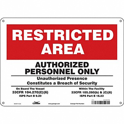 Safety Sign 10 in x 14 in Polyethylene