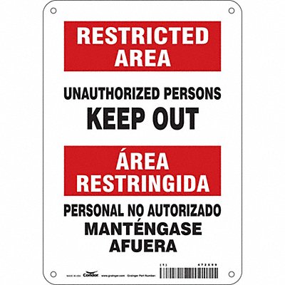 Safety Sign 10 in x 7 in Aluminum