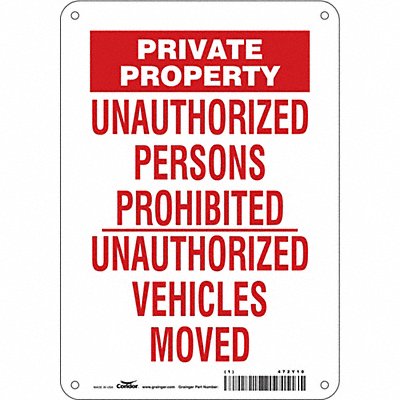 Safety Sign 10 in x 7 in Aluminum