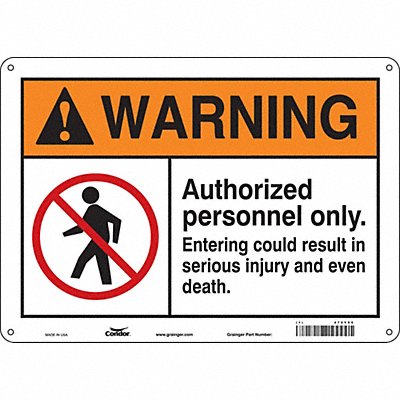 Safety Sign 10 inx14 in Aluminum