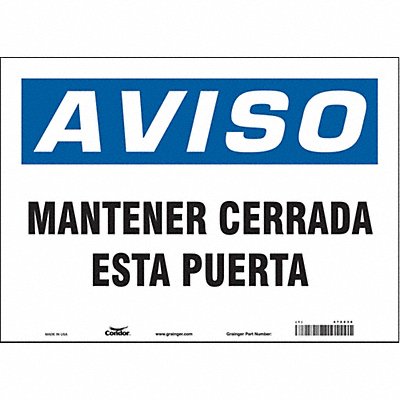 Safety Sign 10 in x 14 in Vinyl
