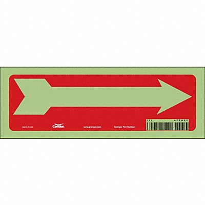 Safety Sign 3 1/2 in x 10 in Glow Vinyl