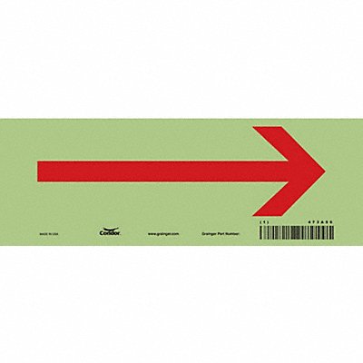 Safety Sign 3 1/2 in x 10 in Glow Vinyl