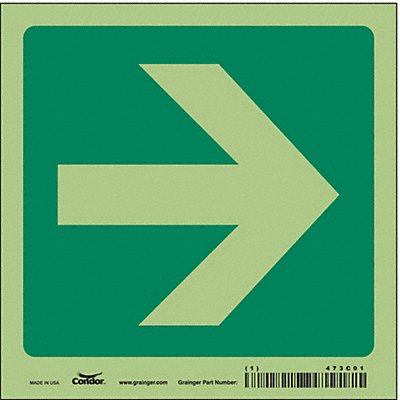 Safety Sign 6 in x 6 in Glow Vinyl