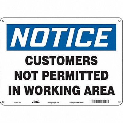 Safety Sign 10 inx14 in Polyethylene