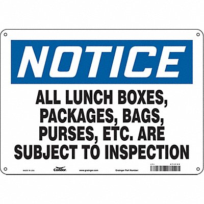 Safety Sign 10 in x 14 in Aluminum