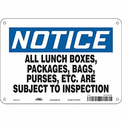 Safety Sign 7 in x 10 in Polyethylene