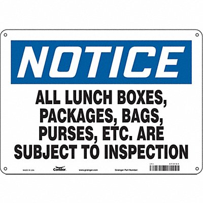 Safety Sign 10 in x 14 in Polyethylene