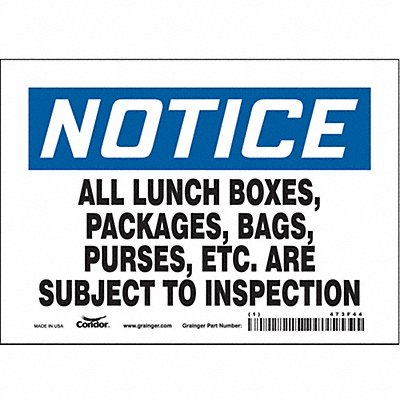 Safety Sign 5 in x 7 in Vinyl