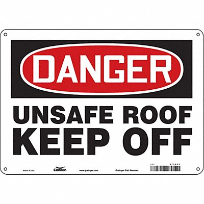 Safety Sign 10 in x 14 in Polyethylene