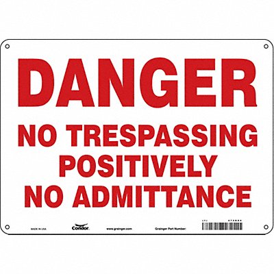 Safety Sign 10 in x 14 in Polyethylene