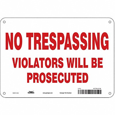 Safety Sign 7 in H x 10 in W Aluminum