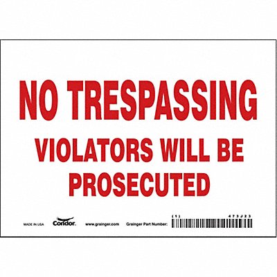 Safety Sign 5 in x 7 in Vinyl