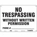 Safety Sign 10 in x 14 in Polyethylene