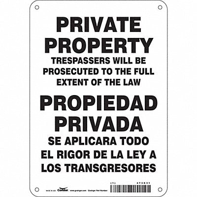 Safety Sign 10 in x 7 in Aluminum