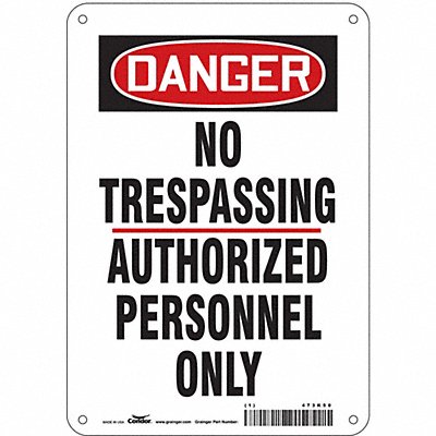 Safety Sign 10 inx7 in Aluminum