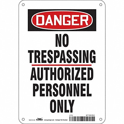 Safety Sign 10 in x 7 in Polyethylene