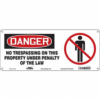 Safety Sign 7 in x 17 in Polyethylene