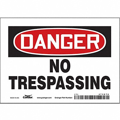 Safety Sign 5 in x 7 in Vinyl