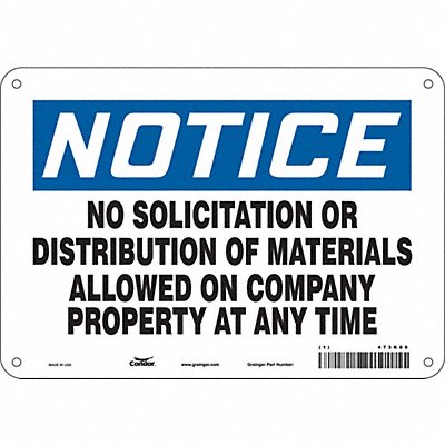 Safety Sign 7 in x 10 in Polyethylene