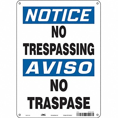 J7002 Safety Sign 14 inx10 in Polyethylene