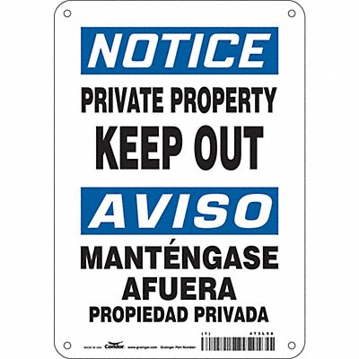 Safety Sign 10 in x 7 in Polyethylene