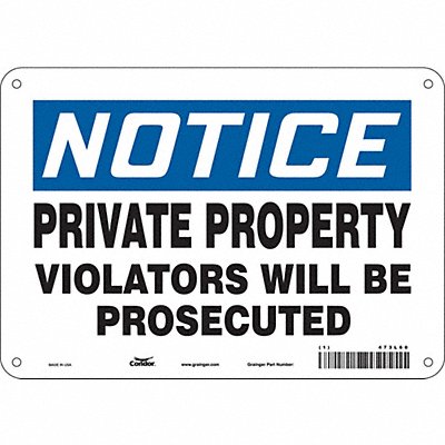 Safety Sign 7 in x 10 in Aluminum