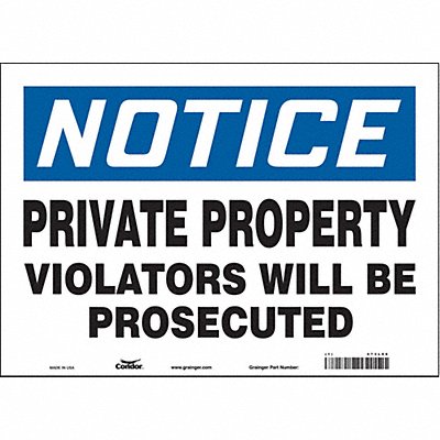 Safety Sign 10 in x 14 in Vinyl