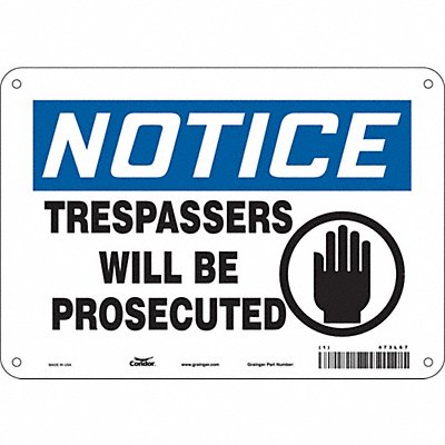 Safety Sign 7 in x 10 in Aluminum