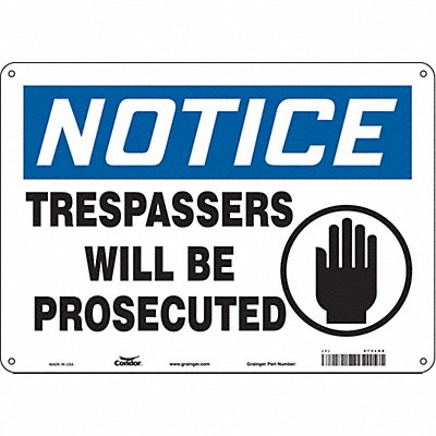 Safety Sign 10 inx14 in Aluminum