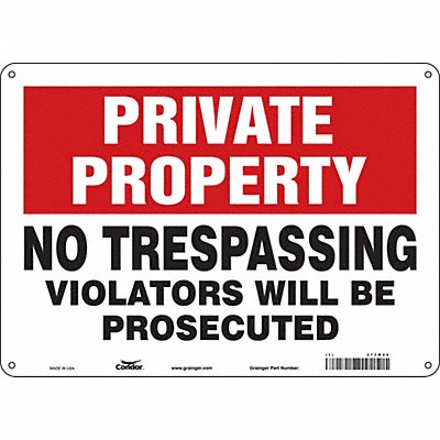 Safety Sign 10 inx14 in Aluminum