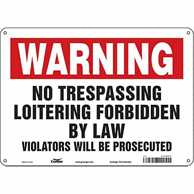 Safety Sign 10 in x 14 in Aluminum