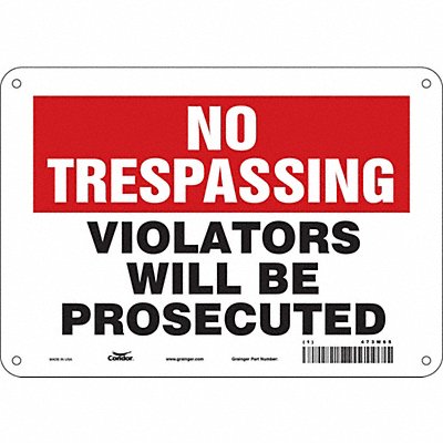 Safety Sign 10 W 7 H 0.032 Thickness