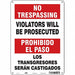 Safety Sign 14 inx10 in Polyethylene