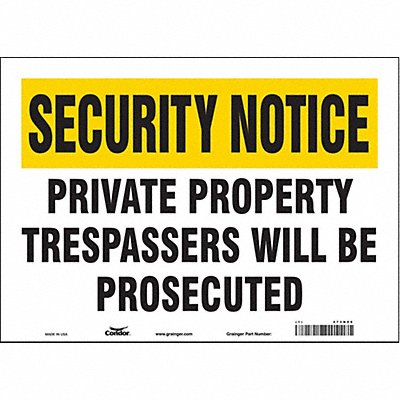 Safety Sign 10 in x 14 in Vinyl