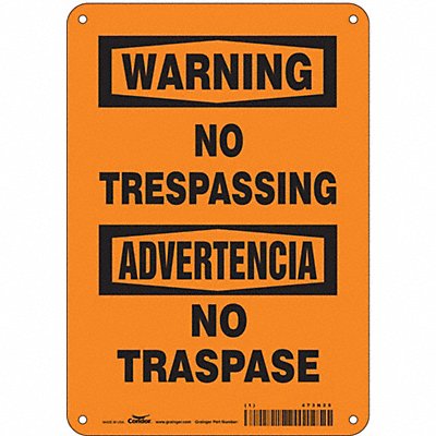Safety Sign 10 in x 7 in Polyethylene