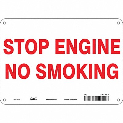 No Smoking Sign 7 in x 10 in Aluminum