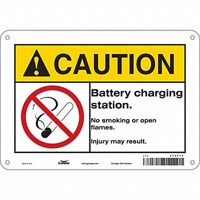 No Smoking Sign 7 in x 10 in Aluminum