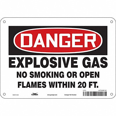 No Smoking Sign 7 in x 10 in Aluminum