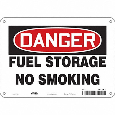 No Smoking Sign 7 in x 10 in Aluminum