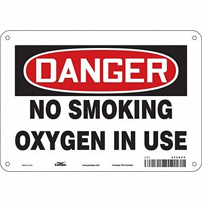 No Smoking Sign 7 in x 10 in Aluminum